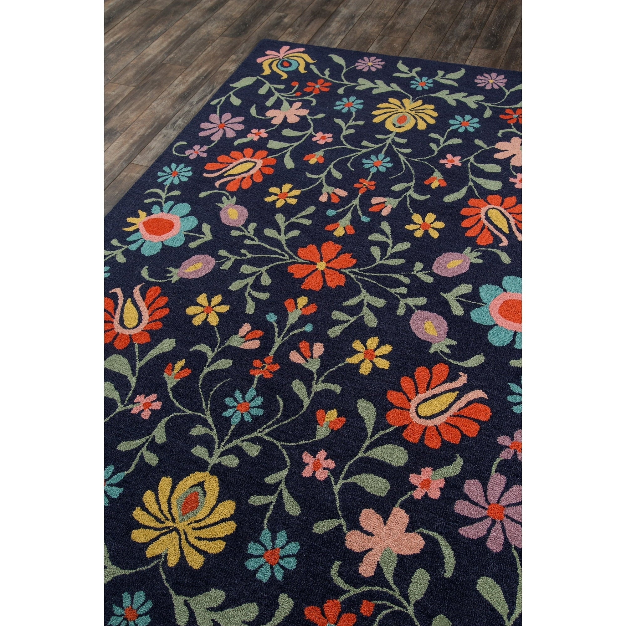 Loloi Blue Hand Tufted Floral Area Rug for Living Room & Bedroom