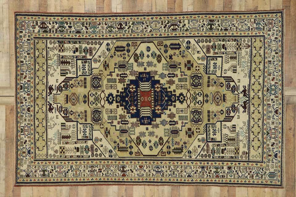 Premium Vintage Hand Knotted Area Rug - Multicolor