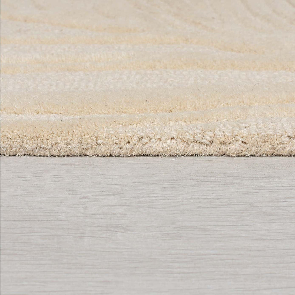 Beige Hand Tufted Floral Area Rug for Bedroom & Living Room