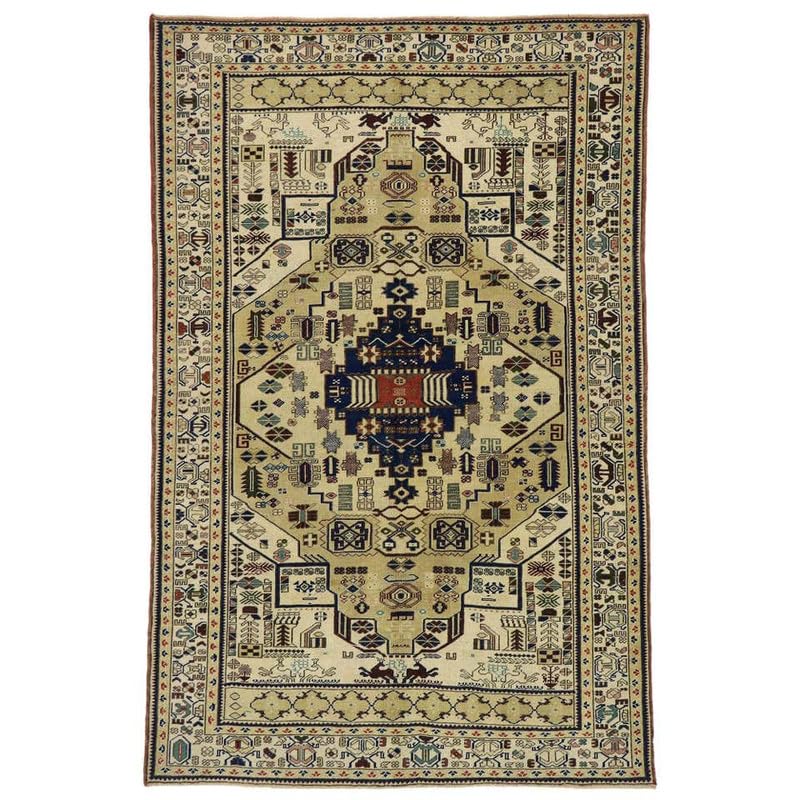 Premium Vintage Hand Knotted Area Rug - Multicolor
