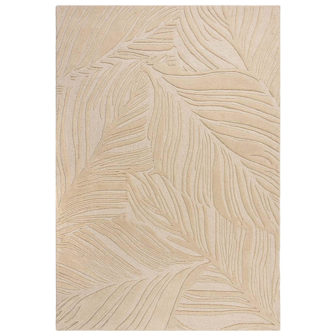 Beige Hand Tufted Floral Area Rug for Bedroom & Living Room