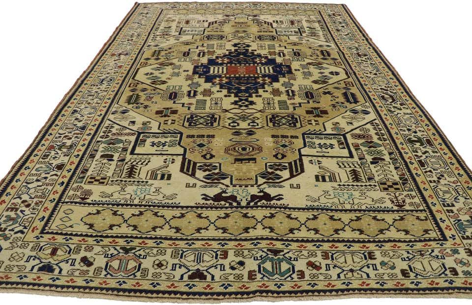 Premium Vintage Hand Knotted Area Rug - Multicolor