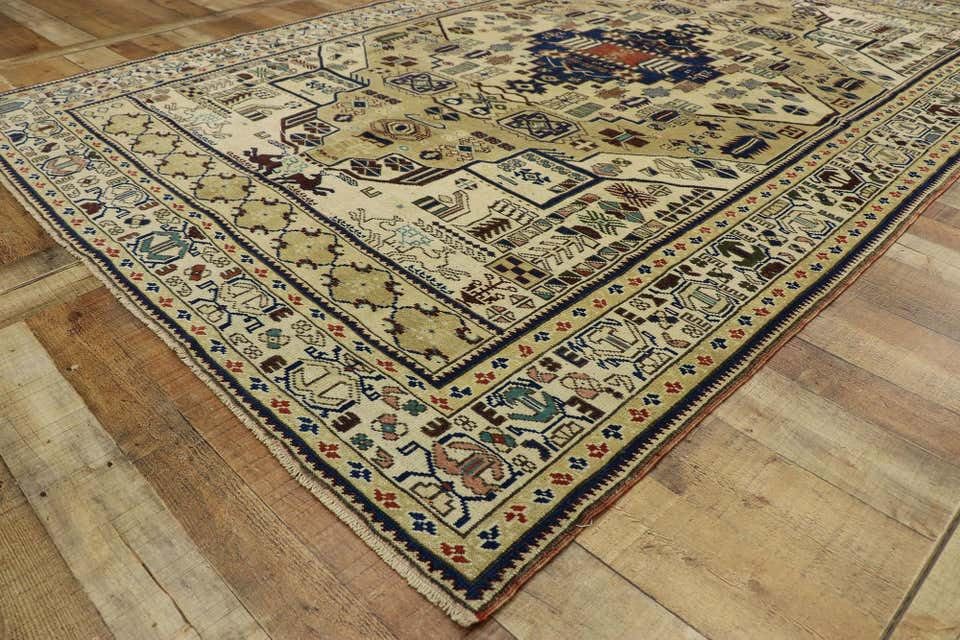 Premium Vintage Hand Knotted Area Rug - Multicolor