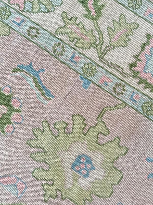 Hand Knotted Modern Oushak Rug for Living Room, Dining Room, Office, Bedroom - Light Pink