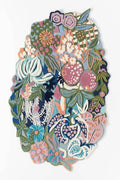 Hand Tufted Floral Area Rug, New Zealand Woolen Carpet for Living Room, Bedroom, Dining Room and Hall