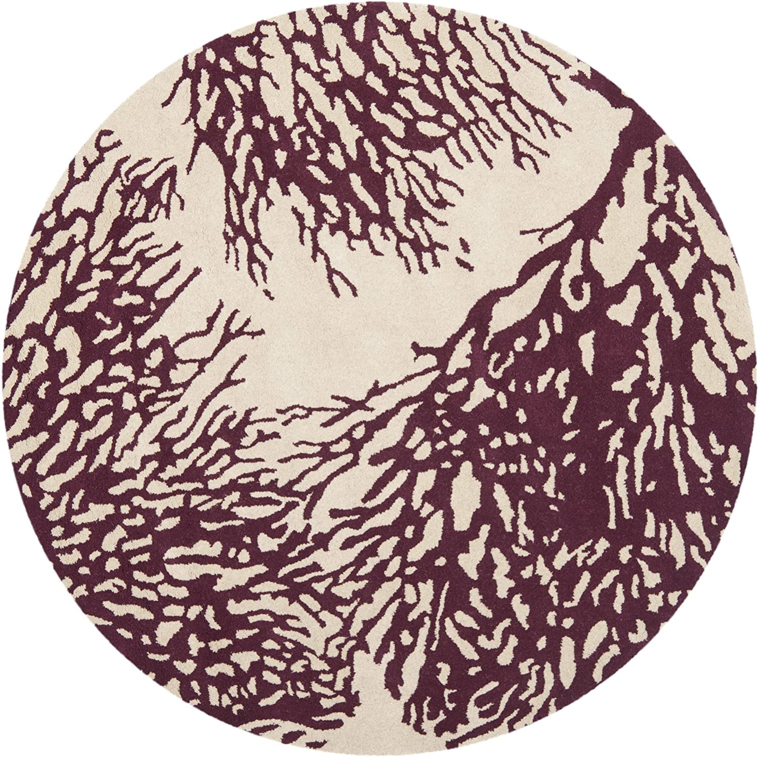 Modern Hand Tufted Wool Round Rug for Living Room and Bedroom