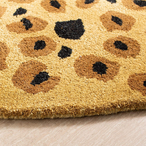 Beige Black Modern Hand-Tufted Wool Round Rug for Living Room and Bedroom
