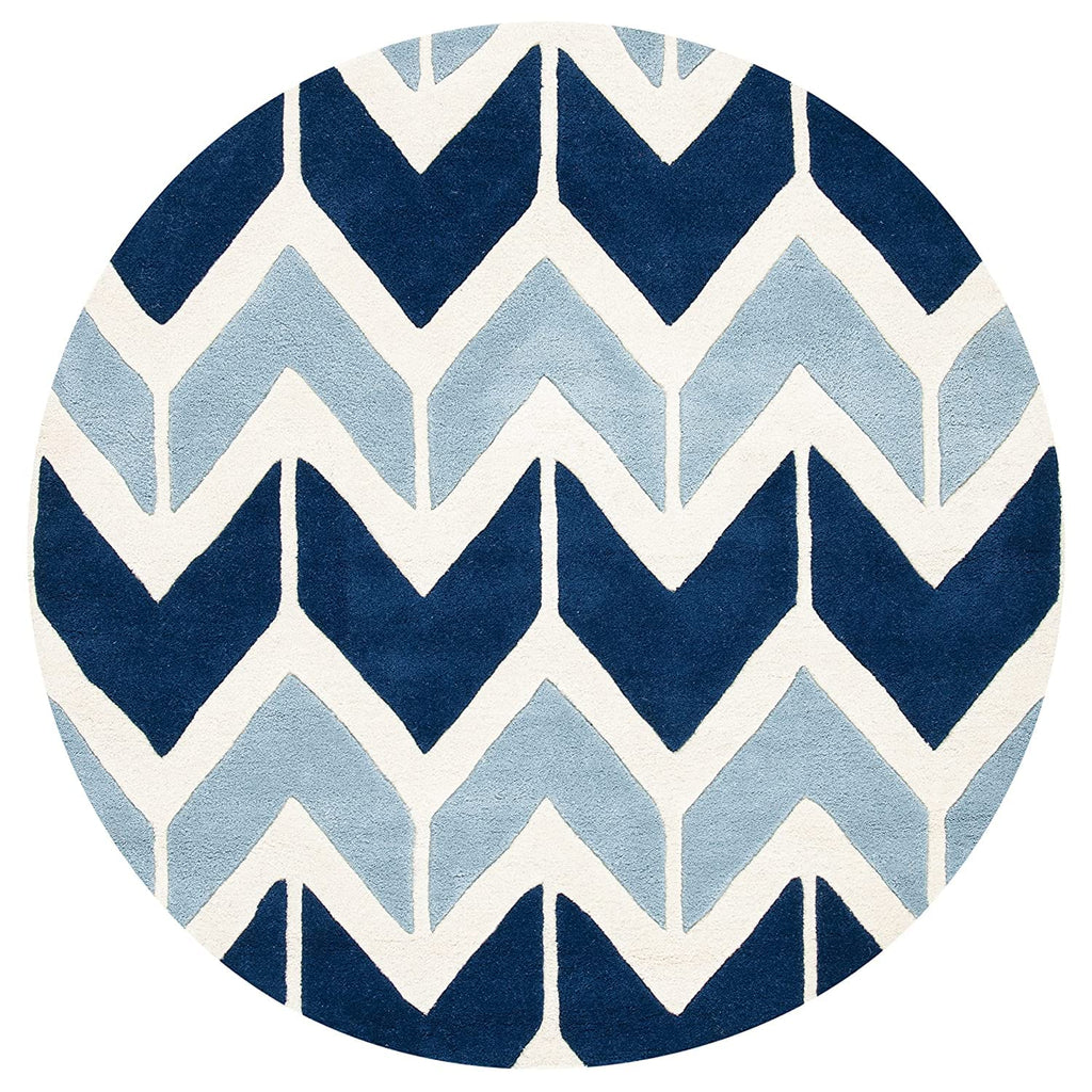 Multicolor Hand Tufted Wool Round Rug for Living Room and Bedroom
