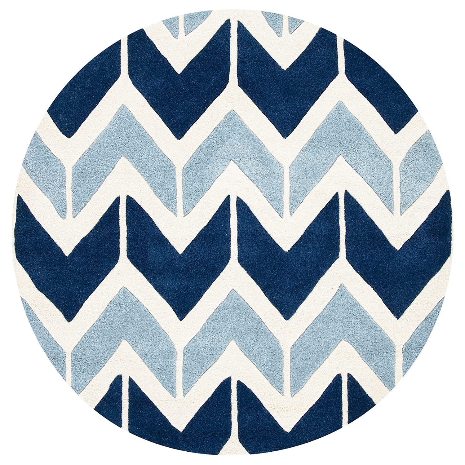 Multicolor Hand Tufted Wool Round Rug for Living Room and Bedroom