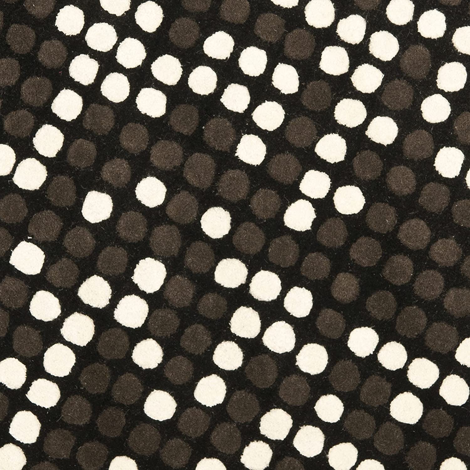 Black Modern Hand Tufted Wool Round Rug for Living Room and Bedroom