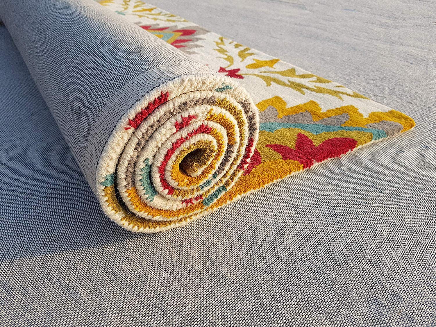 Camille Multicolor Hand Tufted Floral Area Rug for Living Room & Bedroom