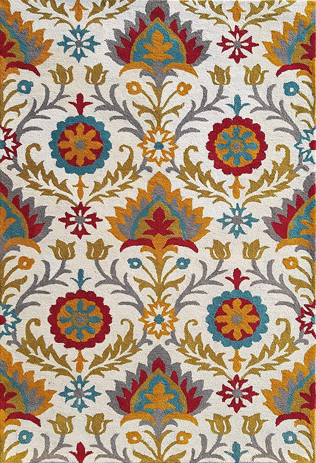Camille Multicolor Hand Tufted Floral Area Rug for Living Room & Bedroom