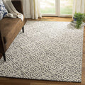 Grey White Modern Hand Tufted Area Rug for Living Room & Bedroom