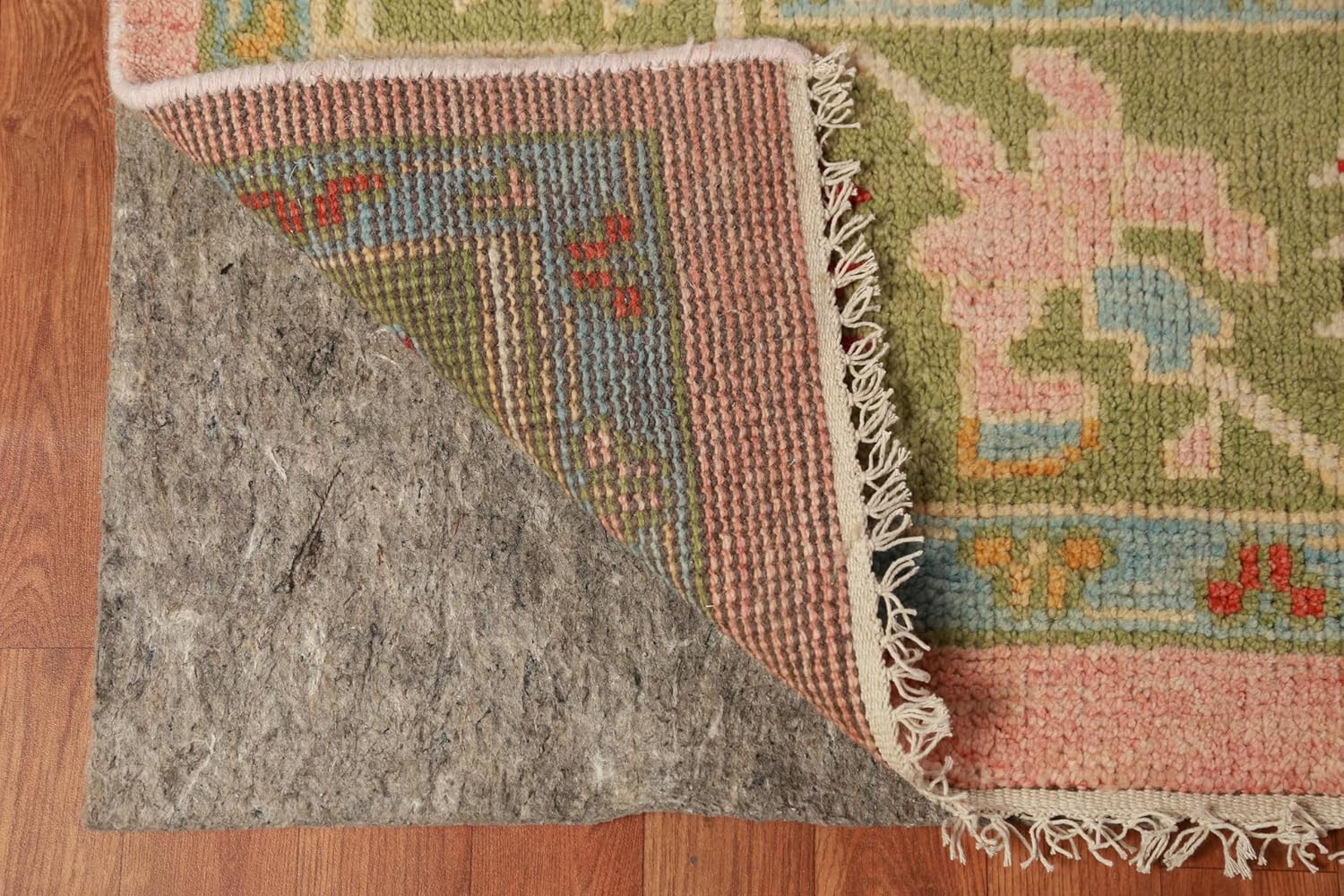 Pink Turkish Oushak Hand Knotted Rug for Bedroom & Living Room