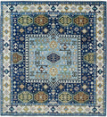 Blue Turkish Oushak Hand Knotted Rug for Bedroom & Living Room