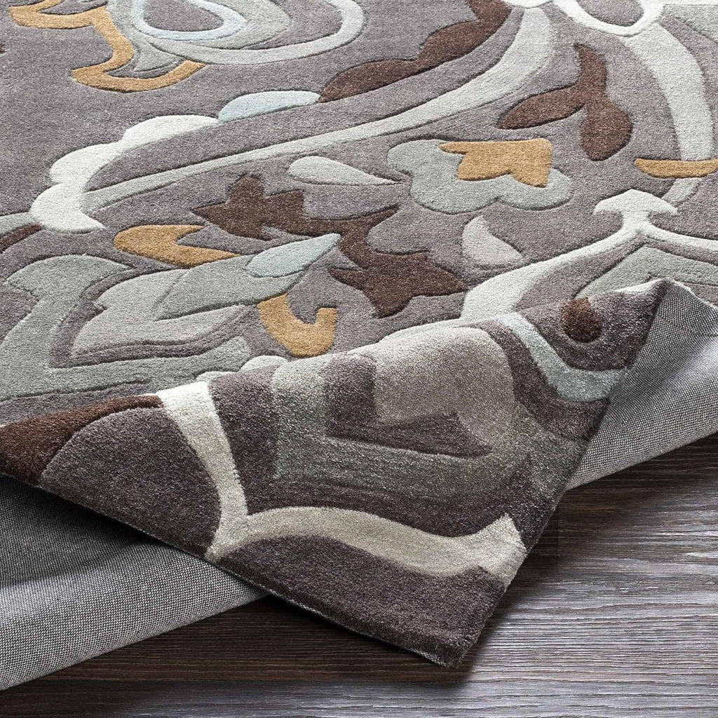 Camille Grey Hand Tufted Floral Area Rug for Bedroom & Living Room
