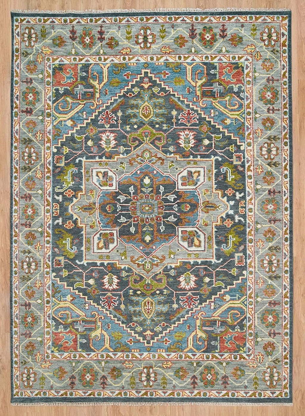 Grey Turkish Oushak Hand Knotted Rug for Bedroom & Living Room