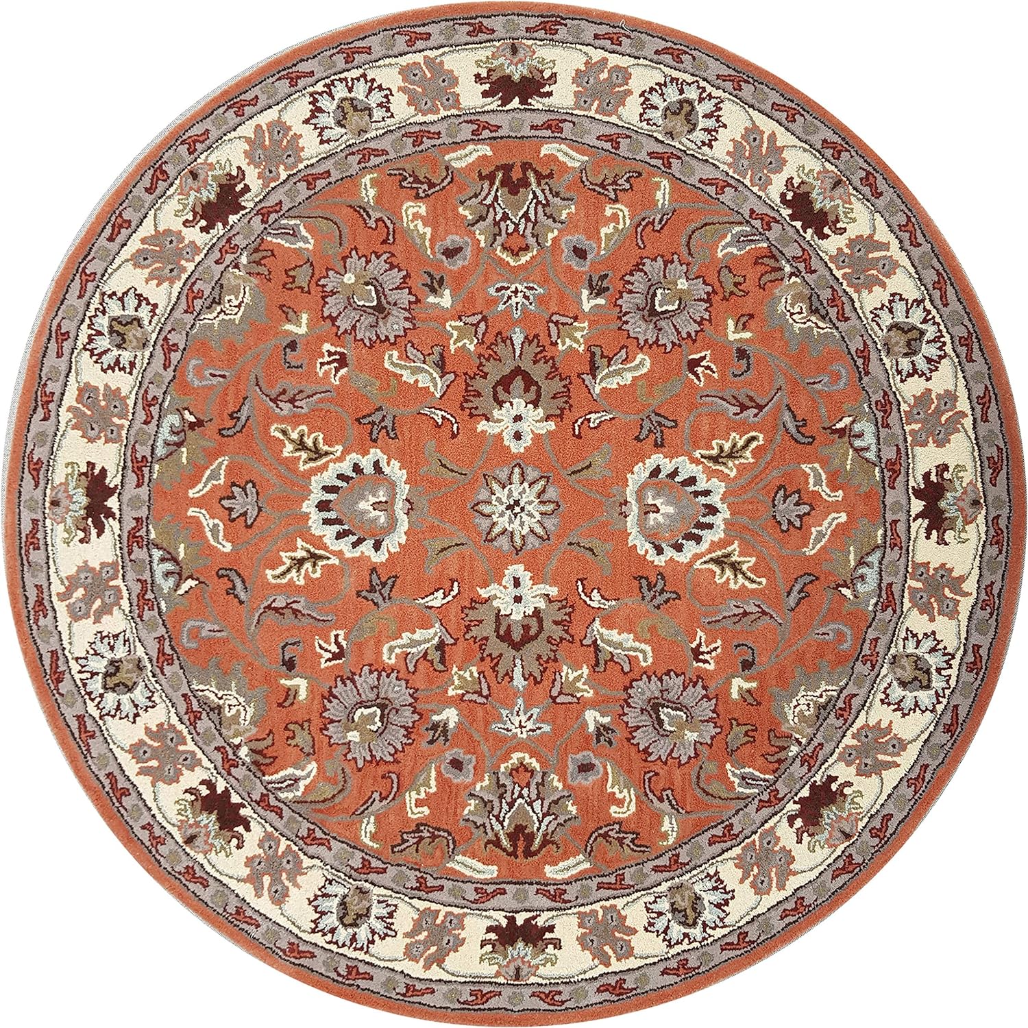 Persian Design Round Table Rug - Peach