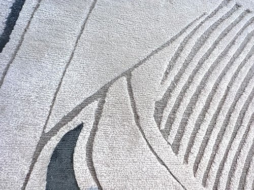 Minimalist Beige/white Irregular Shape Rug
