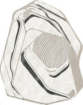 Minimalist Beige/white Irregular Shape Rug