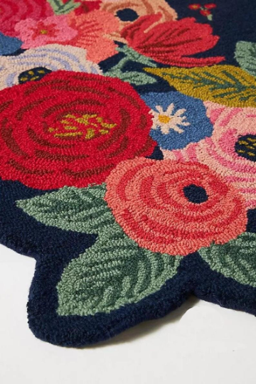 Emmeline Pink Red Hand Tufted Floral Rug for Living Room & Bedroom