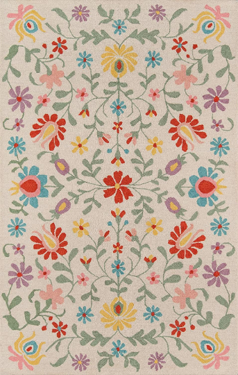 Loloi Hand Tufted Floral Area Rug for Bedroom & Living Room