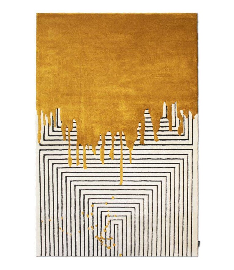 Yellow Melting Modern Area Rug for Bedroom & Living Room