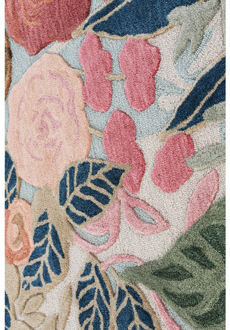 Cassia Pink Floral Area Rug for Bedroom and Living Room