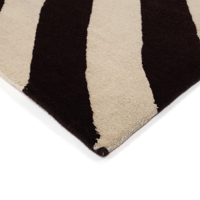 Black Melting Modern Area Rug for Bedroom & Living Room