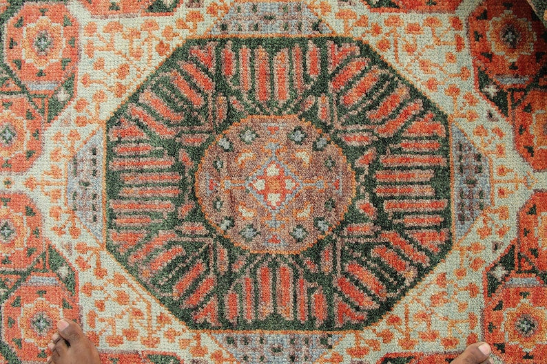 Mamluk Design Modern Oushak Hand Knotted Rug