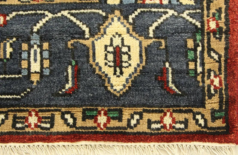 Red Modern Oushak Hand Knotted Rug