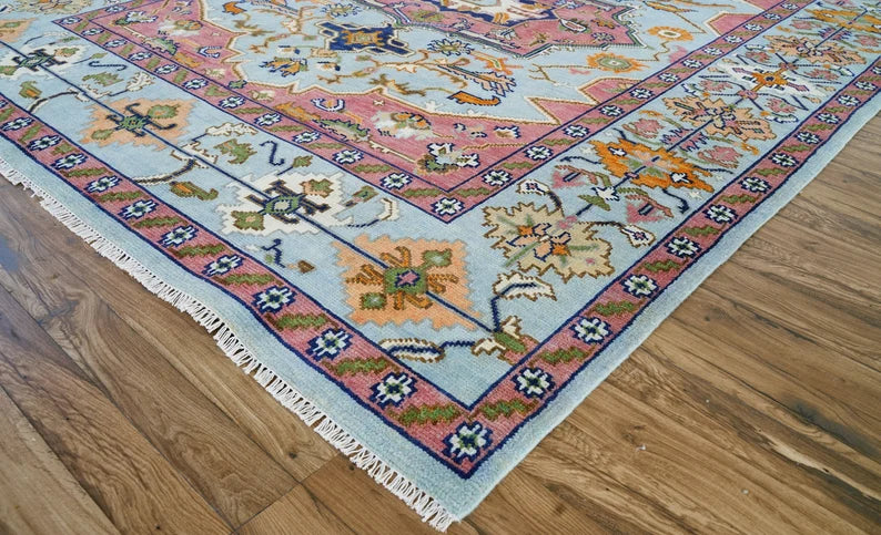 Turkish Inspired Modern Oushak Hand Knotted Rug