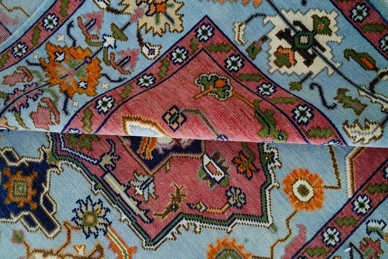 Turkish Inspired Modern Oushak Hand Knotted Rug