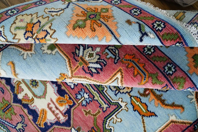 Turkish Inspired Modern Oushak Hand Knotted Rug