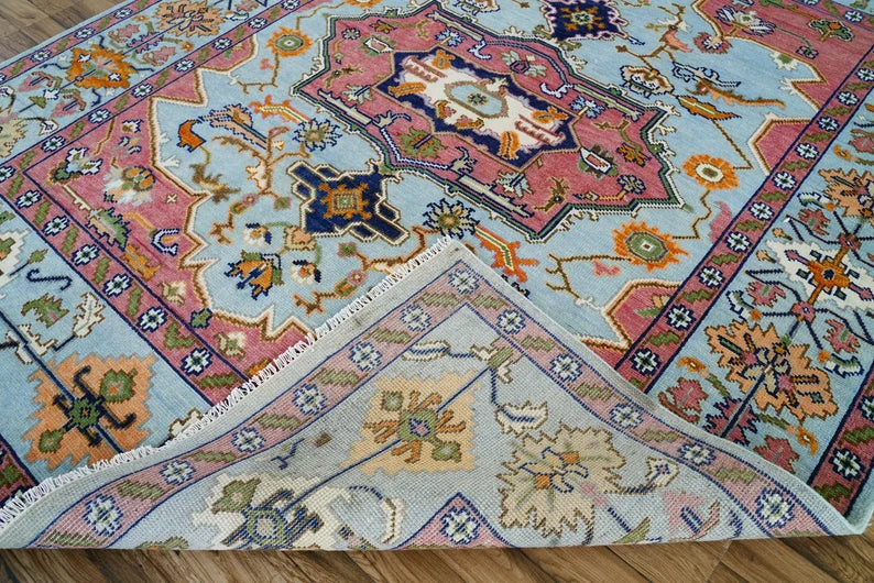 Turkish Inspired Modern Oushak Hand Knotted Rug