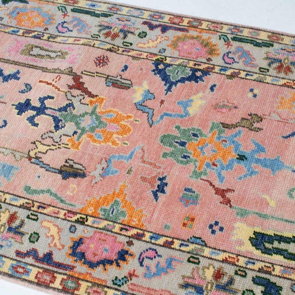 Vivian Hand Knotted Oushak Runner Rug