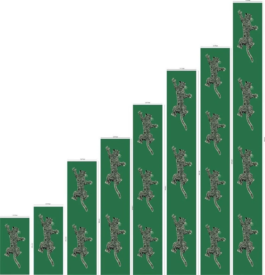 Green Climbing Leopard Hand Tufted Runner Rug for Hallway and Stair