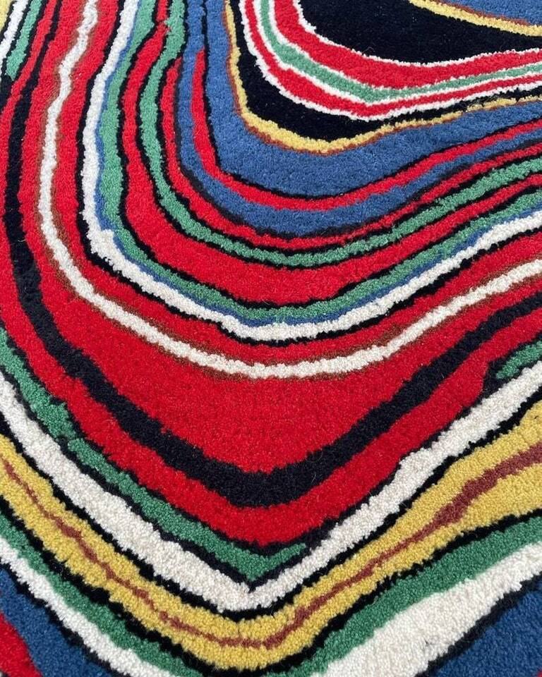 Red Hand Tufted Melting Persian Design Area Rug for Living Room & Bedroom
